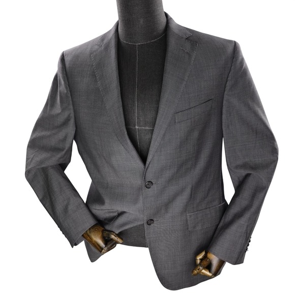 Loro Piana Mens 40R Wool Blazer Sport Coat Grey Made in Canada DREW CT Cremieux